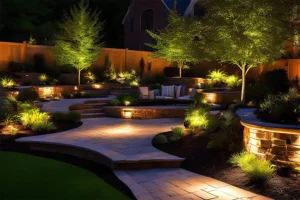 A beautiful landscape lighting install by Texas Rainmakers Team